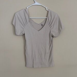 BKE Light Tan V-Neck Blouse